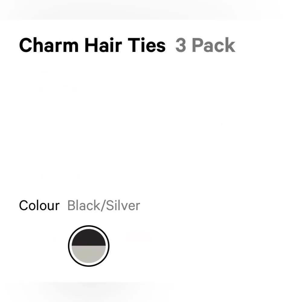 Lululemon Charm Hair Ties 3 Pack Black/Silver